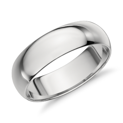 Mid-weight Comfort Fit Wedding Band in Platinum (6mm)