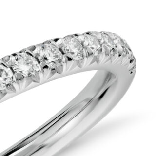 French Pave Diamond Ring in 14k White Gold (1/4 ct. tw.)