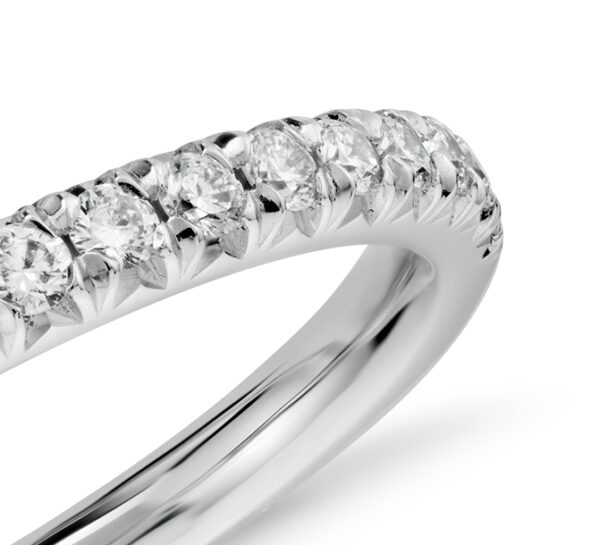 French Pave Diamond Ring in 14k White Gold (1/4 ct. tw.)