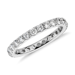 Riviera Pave Diamond Eternity Ring in 14k White Gold (1 ct. tw.)