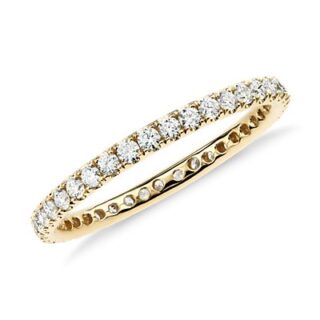 Riviera Pave Diamond Eternity Ring in 18k Yellow Gold (1/2 ct. tw.)