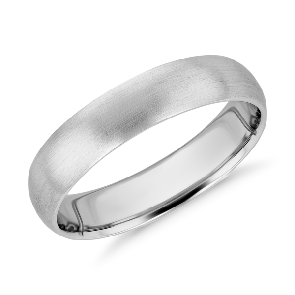 Matte Mid-weight Comfort Fit Wedding Band in Platinum (5mm)