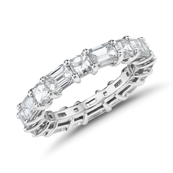 The Gallery Collection Emerald-Cut and Asscher-Cut Diamond Eternity Ring in Platinum (4 ct. tw.)