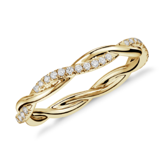 Petite Twist Diamond Eternity Ring in 14k Yellow Gold (1/5 ct. tw.)