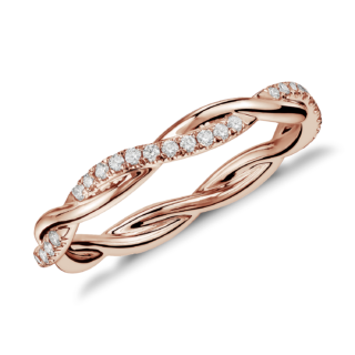 Petite Twist Diamond Eternity Ring in 14k Rose Gold (1/5 ct. tw.)