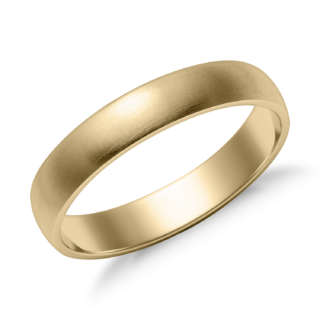 Matte Classic Wedding Ring in 14k Yellow Gold (4mm)
