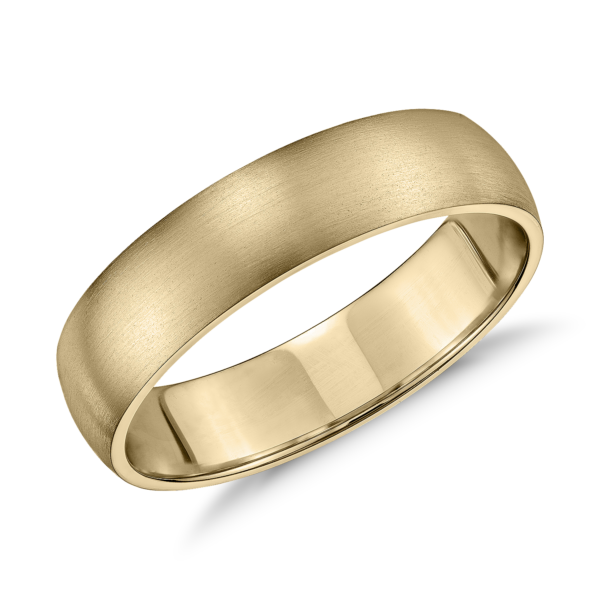 Matte Classic Wedding Ring in 14k Yellow Gold (5mm)