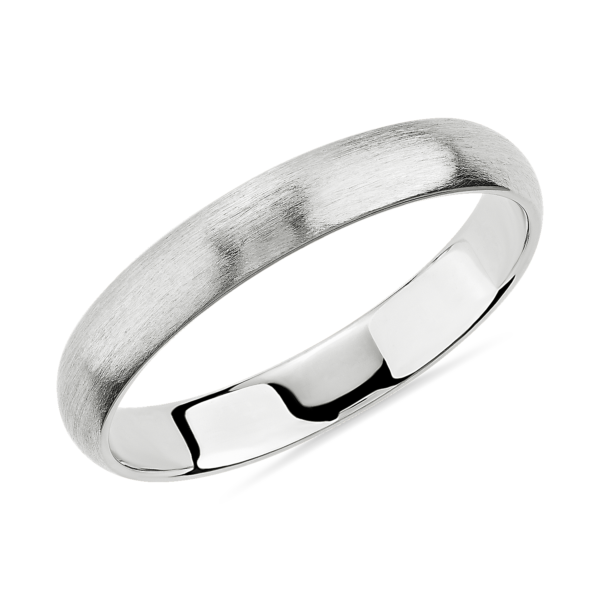 Matte Classic Wedding Ring in 14k White Gold (3mm)