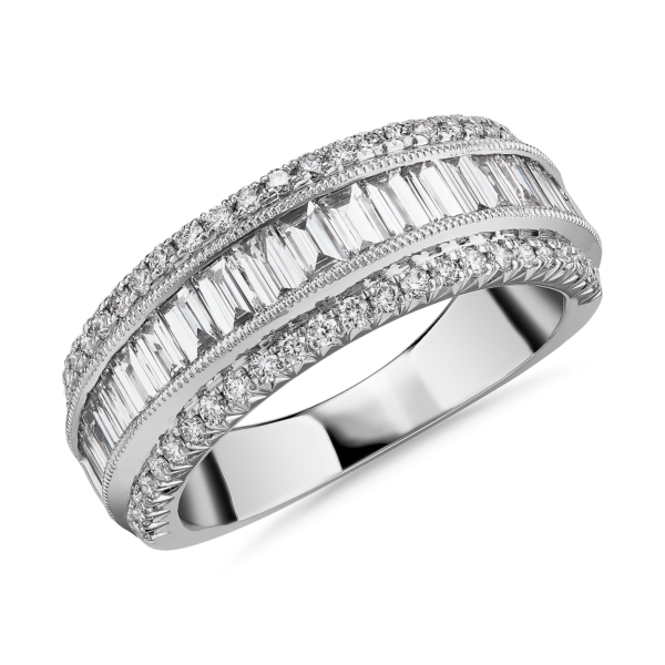 ZAC ZAC POSEN Luxe Triple Row Baguette & Pave Diamond Wedding Ring in 14k White Gold (1 1/2 ct. tw.)