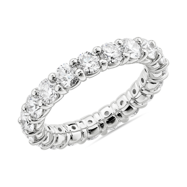 Comfort Fit Round Brilliant Diamond Eternity Ring in 14k White Gold (3 ct. tw.)