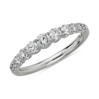 Selene Graduated Diamond Anniversary Ring in 14k White Gold (5/8 ct. tw.)