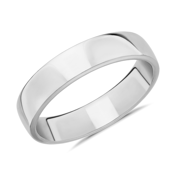 Skyline Comfort Fit Wedding Ring in 18k White Gold (5mm)