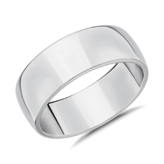 Skyline Comfort Fit Wedding Ring in 14k White Gold (8mm)