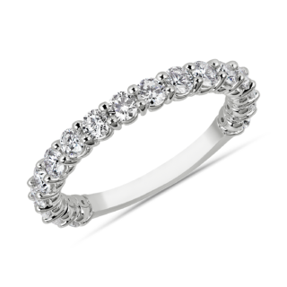 Comfort Fit Round Brilliant Diamond Anniversary Ring in 14k White Gold (1 ct. tw.)
