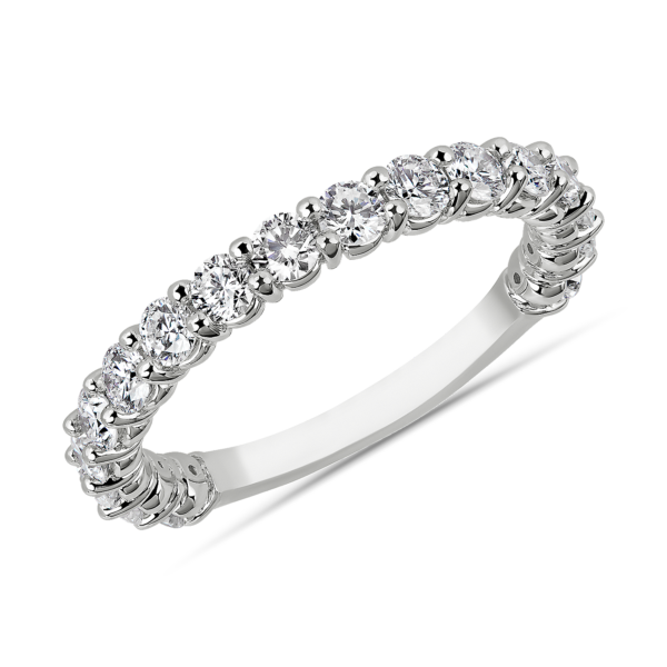 Comfort Fit Round Brilliant Diamond Anniversary Ring in 14k White Gold (1 ct. tw.)