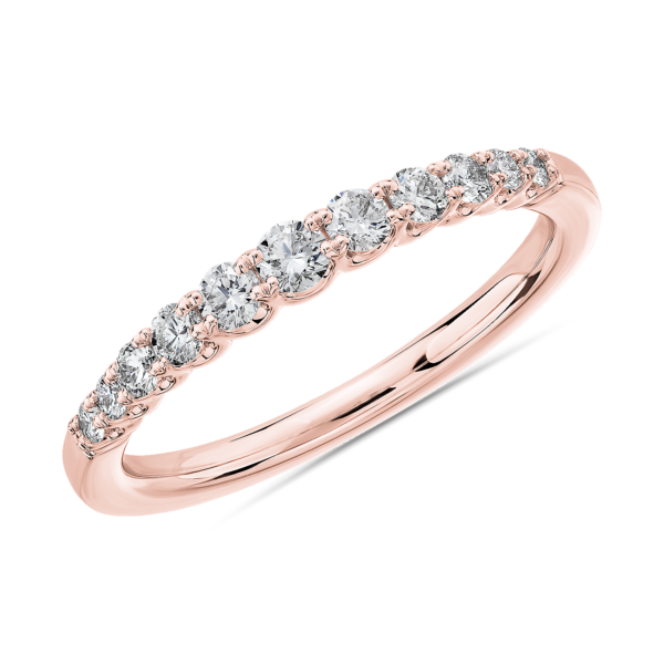 Selene Graduated Diamond Anniversary Ring in 14k Rose Gold (1/3 ct. tw.)