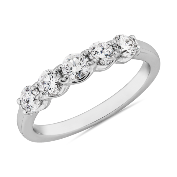 Selene 5 Stone Diamond Anniversary Ring in 14k White Gold (3/4 ct. tw.)