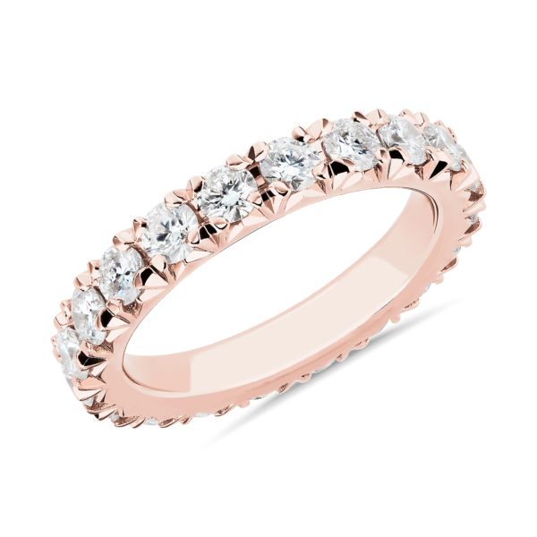 French Pave Diamond Eternity Band in 14k Rose Gold (2 ct. tw.)