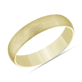 Matte Mid-weight Comfort Fit Wedding Band in 14k Yellow Gold (5mm)