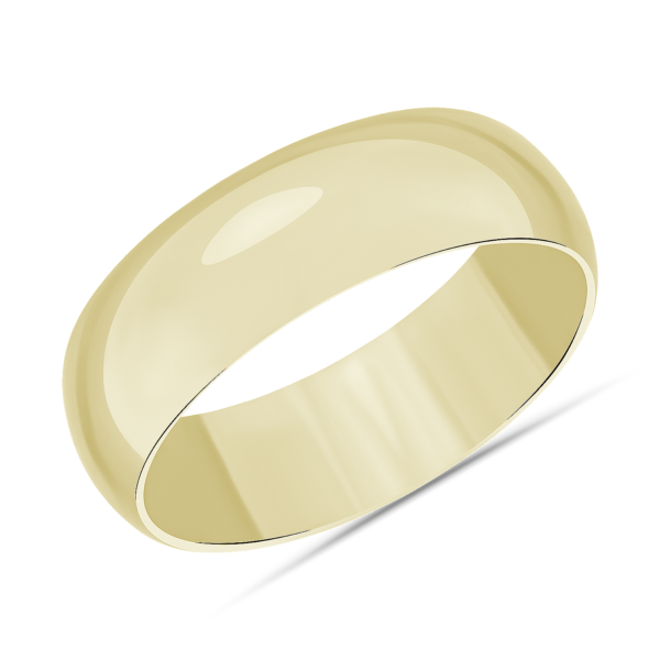 Mid-weight Comfort Fit Wedding Band in 14k Yellow Gold (7mm)