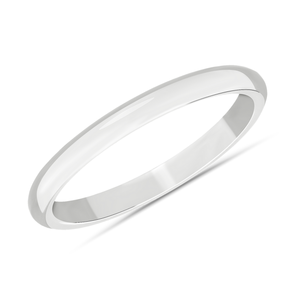 Mid-weight Comfort Fit Wedding Band in Platinum (2mm)