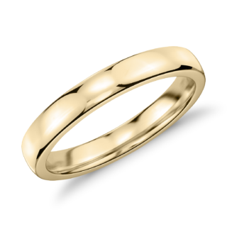 Low Dome Comfort Fit Wedding Ring in 18k Yellow Gold (3mm)