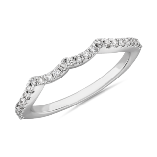 Double Twist Matching Diamond Wedding Ring in Platinum (1/6 ct. tw.)
