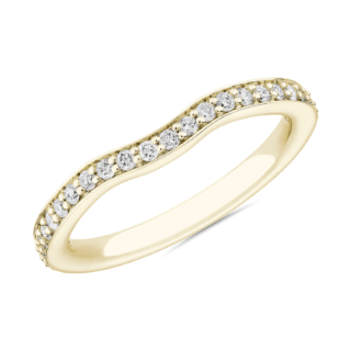 Contour Channel Matching Diamond Wedding Ring in 14k Yellow Gold (1/4 ct. tw.)