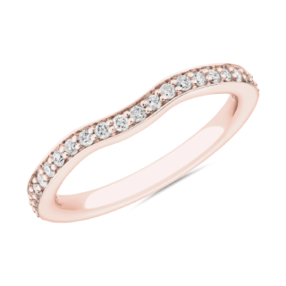 Contour Channel Matching Diamond Wedding Ring in 14k Rose Gold (1/4 ct. tw.)