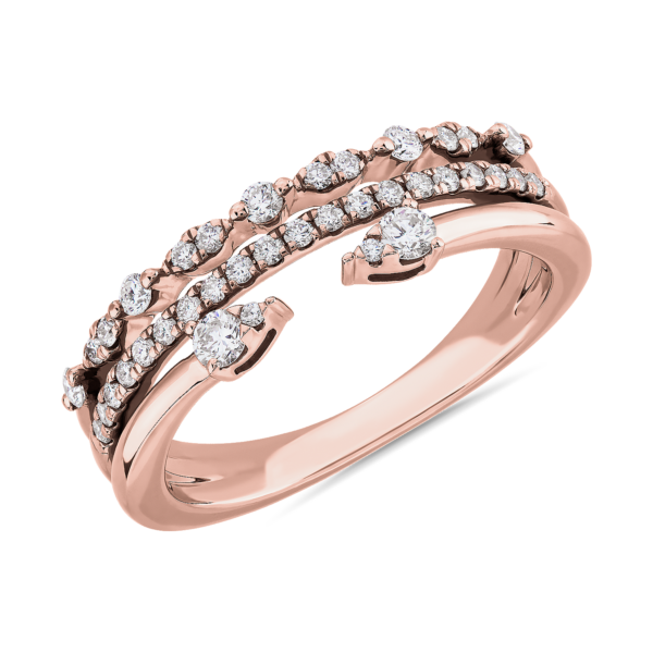 Open Stacked Diamond Band in 14k Rose Gold (1/3 ct. tw.)