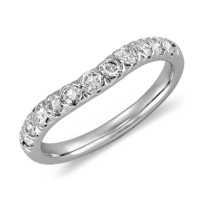 Curved Pave Diamond Ring in Platinum (1/2 ct. tw.)
